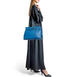 Hermès Cobalt Courchevel Leather Gold Finish Kelly Retourne 35 Bag