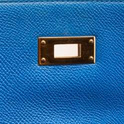 Hermès Cobalt Courchevel Leather Gold Finish Kelly Retourne 35 Bag