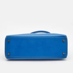 Hermès Cobalt Courchevel Leather Gold Finish Kelly Retourne 35 Bag