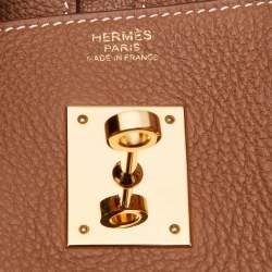 Hermes Gold Taurillon Clemence Leather Gold Finish Birkin 30 Bag
