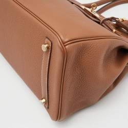 Hermes Gold Taurillon Clemence Leather Gold Finish Birkin 30 Bag