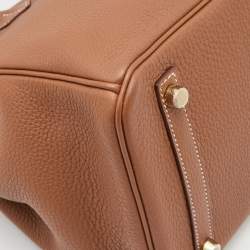 Hermes Gold Taurillon Clemence Leather Gold Finish Birkin 30 Bag