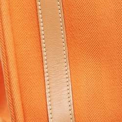 Hermes Orange/Natural Canvas and Leather Cabalicol Bag
