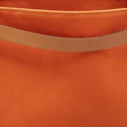 Hermes Orange/Natural Canvas and Leather Cabalicol Bag