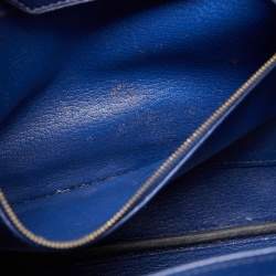 Pre Owned Hermes Blue Saphir Epsom Leather Gold Finish Birkin 30 Bag