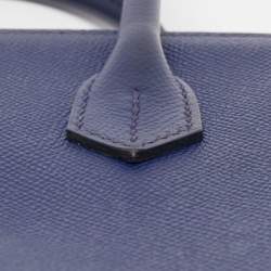 Pre Owned Hermes Blue Saphir Epsom Leather Gold Finish Birkin 30 Bag