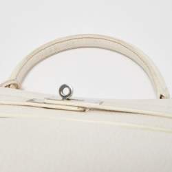 Hermès Blanc  Taurillon Clemence Leather Palladium Finish Kelly Retourne 35 Bag