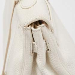 Hermès Blanc  Taurillon Clemence Leather Palladium Finish Kelly Retourne 35 Bag