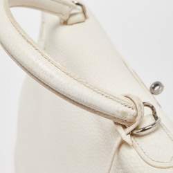 Hermès Blanc  Taurillon Clemence Leather Palladium Finish Kelly Retourne 35 Bag