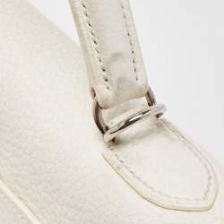 Hermès Blanc  Taurillon Clemence Leather Palladium Finish Kelly Retourne 35 Bag