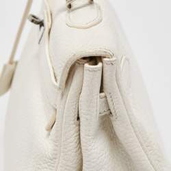 Hermès Blanc  Taurillon Clemence Leather Palladium Finish Kelly Retourne 35 Bag
