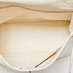 Hermès Blanc  Taurillon Clemence Leather Palladium Finish Kelly Retourne 35 Bag