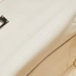 Hermès Blanc  Taurillon Clemence Leather Palladium Finish Kelly Retourne 35 Bag