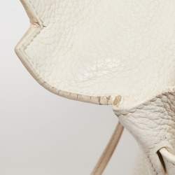 Hermès Blanc  Taurillon Clemence Leather Palladium Finish Kelly Retourne 35 Bag