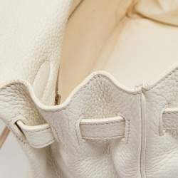 Hermès Blanc  Taurillon Clemence Leather Palladium Finish Kelly Retourne 35 Bag