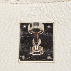 Hermès Blanc  Taurillon Clemence Leather Palladium Finish Kelly Retourne 35 Bag