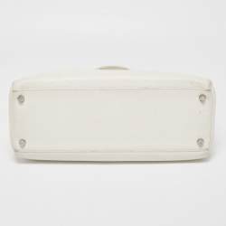 Hermès Blanc  Taurillon Clemence Leather Palladium Finish Kelly Retourne 35 Bag