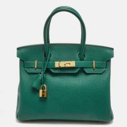 Hermes Birkin 30cm Malachite Togo Leather Palladium Hardware