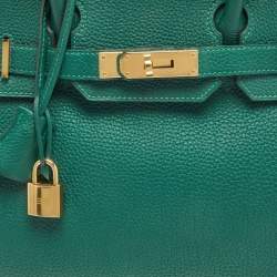 Hermes Malachite Togo Leather Gold Finish Birkin 30 Bag
