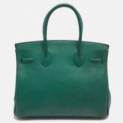 Hermes Malachite Togo Leather Gold Finish Birkin 30 Bag