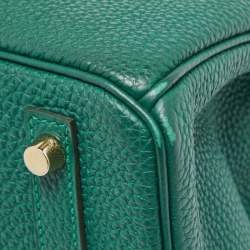 Hermes Malachite Togo Leather Gold Finish Birkin 30 Bag