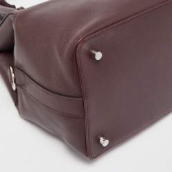 Pre Owned Hermes Bordeaux Evercolor Leather Palladium Finish Toolbox 20 Bag