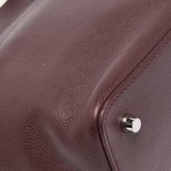 Pre Owned Hermes Bordeaux Evercolor Leather Palladium Finish Toolbox 20 Bag
