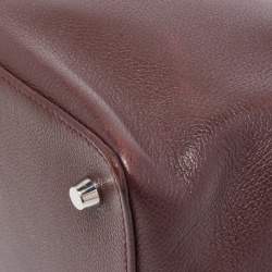 Pre Owned Hermes Bordeaux Evercolor Leather Palladium Finish Toolbox 20 Bag