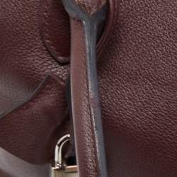 Pre Owned Hermes Bordeaux Evercolor Leather Palladium Finish Toolbox 20 Bag