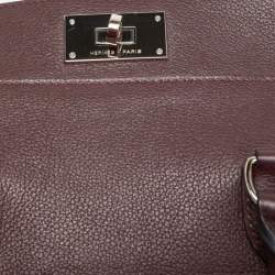 Hermes Bordeaux Evercolor Leather Palladium Finish Toolbox 20 Bag