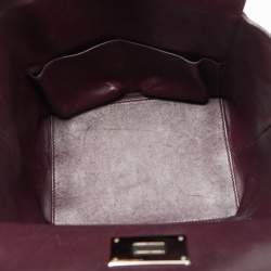 Pre Owned Hermes Bordeaux Evercolor Leather Palladium Finish Toolbox 20 Bag