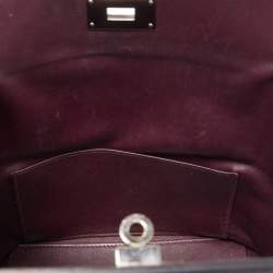 Pre Owned Hermes Bordeaux Evercolor Leather Palladium Finish Toolbox 20 Bag