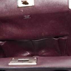Pre Owned Hermes Bordeaux Evercolor Leather Palladium Finish Toolbox 20 Bag