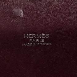 Pre Owned Hermes Bordeaux Evercolor Leather Palladium Finish Toolbox 20 Bag