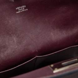 Pre Owned Hermes Bordeaux Evercolor Leather Palladium Finish Toolbox 20 Bag