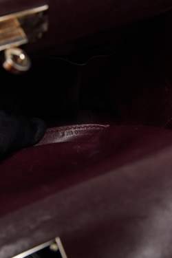 Pre Owned Hermes Bordeaux Evercolor Leather Palladium Finish Toolbox 20 Bag