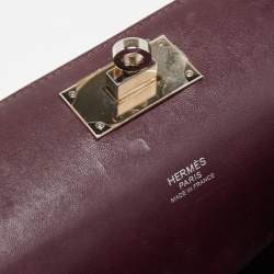 Pre Owned Hermes Bordeaux Evercolor Leather Palladium Finish Toolbox 20 Bag