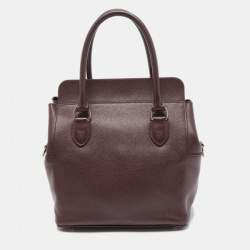 Pre Owned Hermes Bordeaux Evercolor Leather Palladium Finish Toolbox 20 Bag