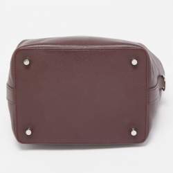 Pre Owned Hermes Bordeaux Evercolor Leather Palladium Finish Toolbox 20 Bag