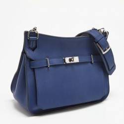 Hermes Blue Saphir Swift Leather Palladium Finish Jypsiere 28 Bag