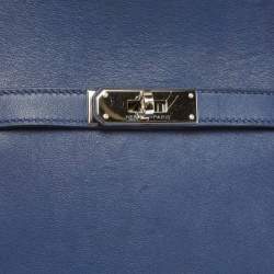 Hermes Blue Saphir Swift Leather Palladium Finish Jypsiere 28 Bag
