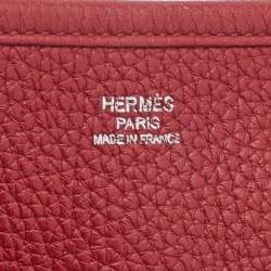 Hermes Rouge Garance Clemence Leather Evelyne III GM Bag