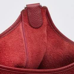Hermes Rouge Garance Clemence Leather Evelyne III GM Bag
