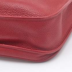 Hermes Rouge Garance Clemence Leather Evelyne III GM Bag