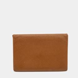 Pre Owned Hermes Gold Epsom Leather Calvi Card Holder