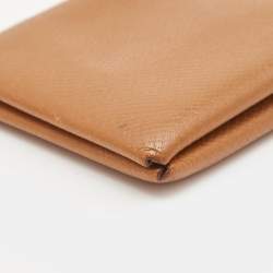 Pre Owned Hermes Gold Epsom Leather Calvi Card Holder