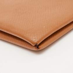 Pre Owned Hermes Gold Epsom Leather Calvi Card Holder