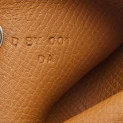 Pre Owned Hermes Gold Epsom Leather Calvi Card Holder