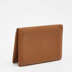Pre Owned Hermes Gold Epsom Leather Calvi Card Holder
