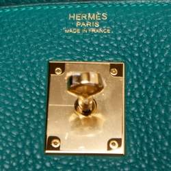 Hermes Malachite Togo Leather Gold Finish Birkin 30 Bag